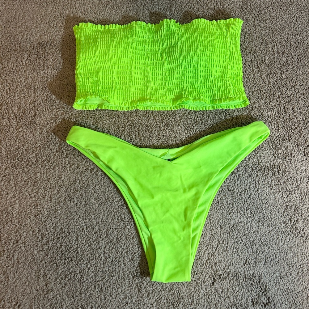 Neon bandeau bikini